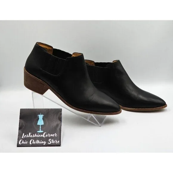 Madewell Women's Black Leather Myles Slip-On Ankle Booties  Size 10 2323 - Picture 5 of 16